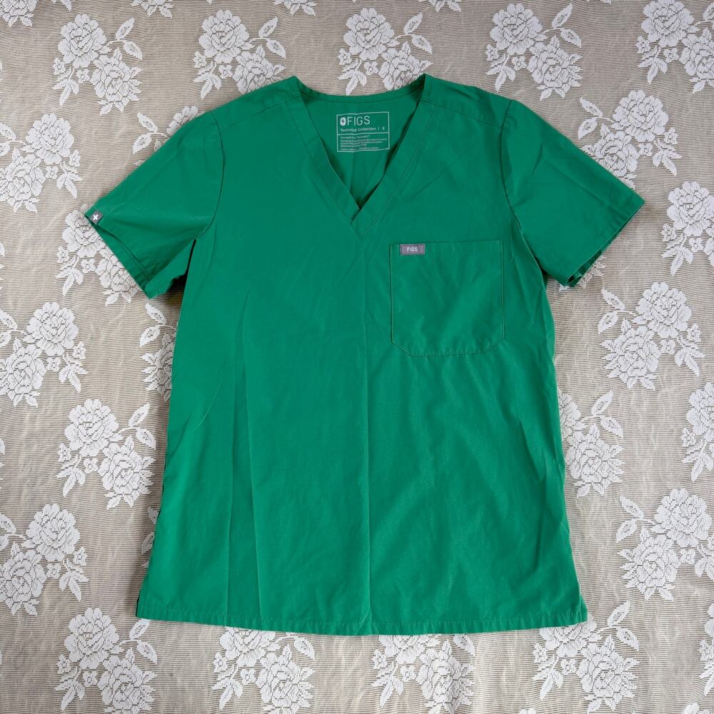 FIGS Green Scrub Top Size Small